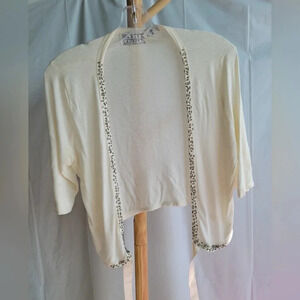 Vintage Daniel Laurent wrap around shirt shrug  cream Large